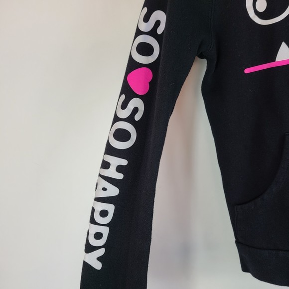 So So Happy Zip Up Black Hoodie Size Size XS - Picture 5 of 11